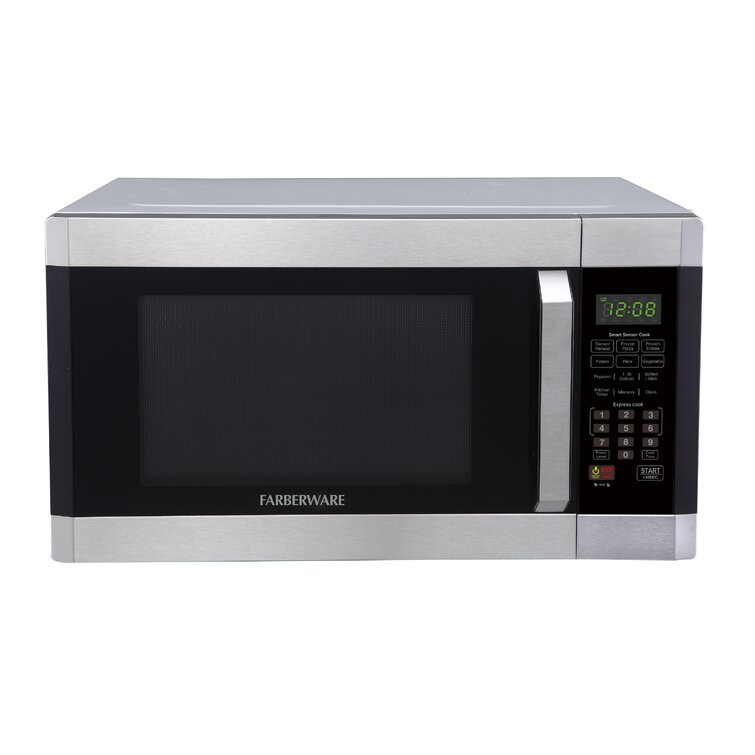Farberware Professional 1.2 Cu. ft. 1100-Watt Microwave Oven with Sensor Cooking, Silver/Black