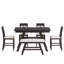 Ensemble de table de salle à manger 6 pièces à hauteur de comptoir en bois avec tablette de rangement, ensemble de table de cuisine avec banc et 4 chaises, style rustique-1192619445