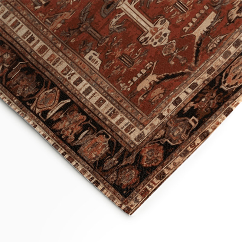Tapis d'intérieur et d'extérieur brun Persian, Rectangle 9 pi x 12 pi