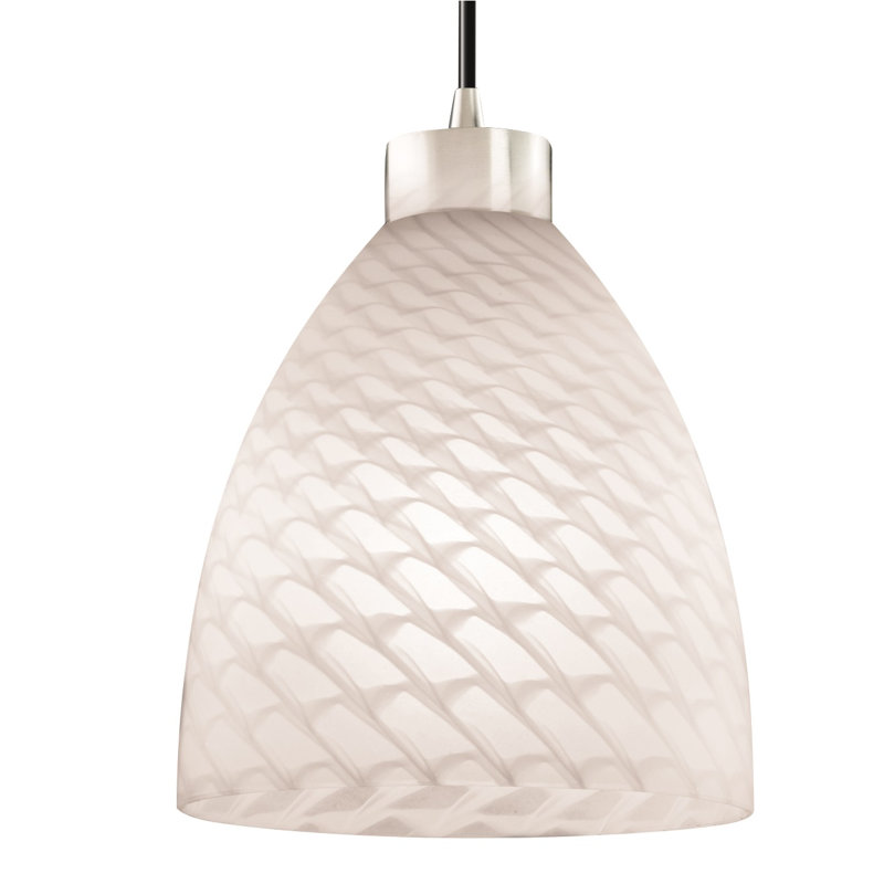 Aisaiah 1 - Light LED Single Pendant, Polished Chrome, Weave , No