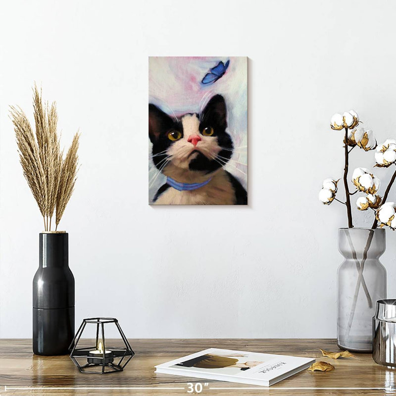 Brampt Cat And Butterfly, 12" H x 8" W