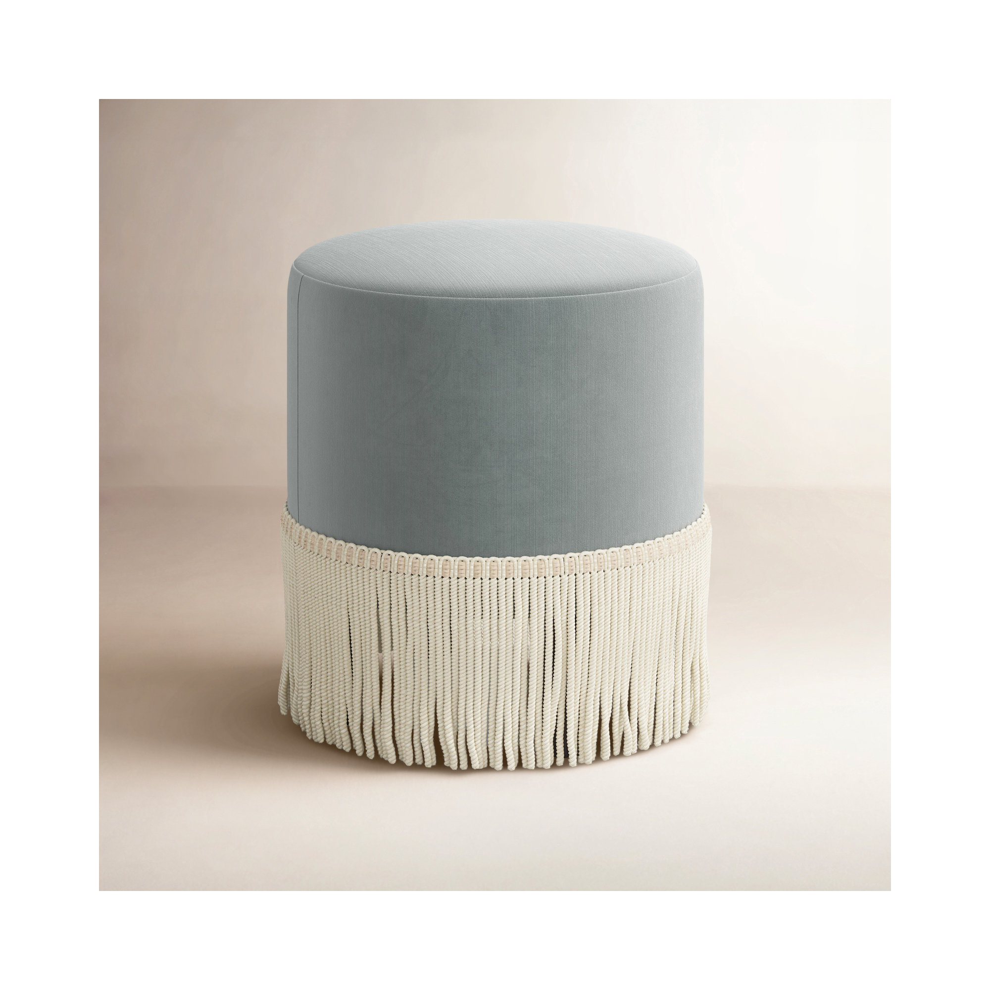 Stoffer Home x Cloth & Company Ann Ottoman, Lichen Performance Velvet
