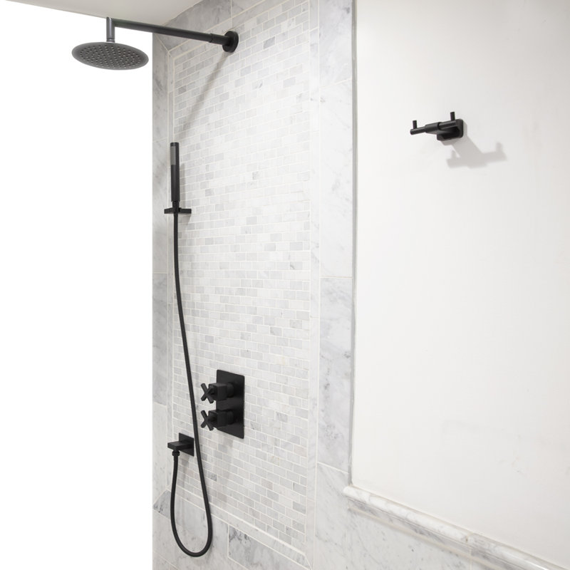 Eleganza Double Robe Hook, Matte Black