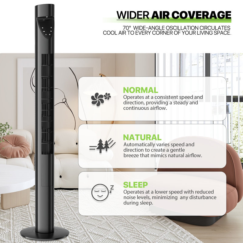 Ventilateur Bring Home Furniture 47, Noir