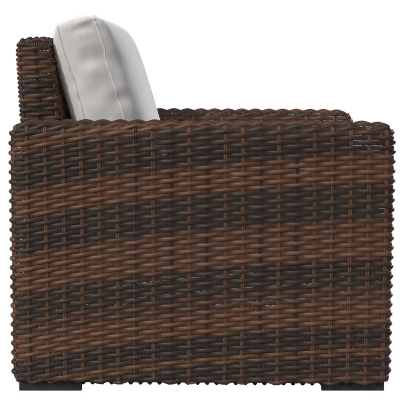 Parris Patio Chair with Sunbrella® Cushion, Brown, Canvas Skyline Sunbrella®