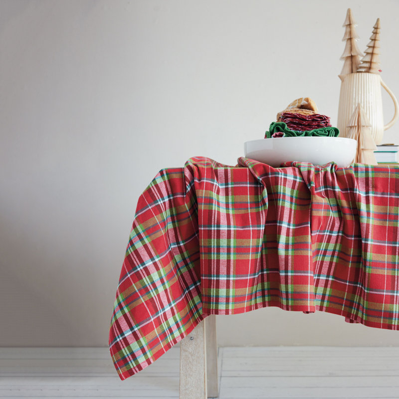 Artisan Plaid Woven Cotton Tablecloth