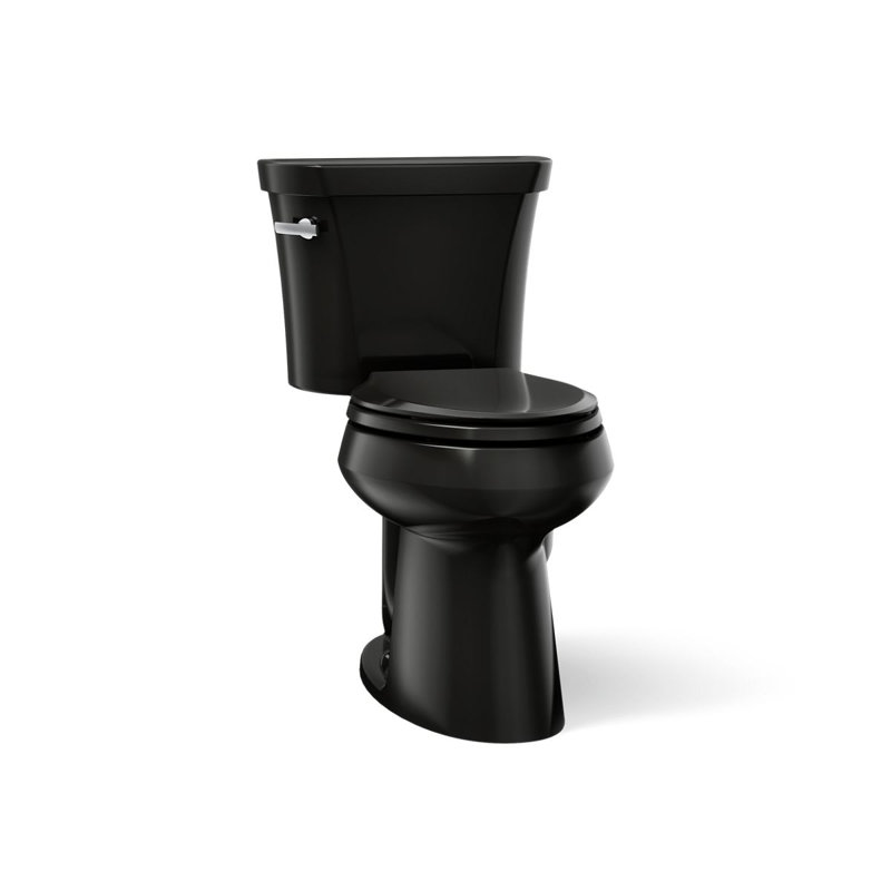 Highline™ 1.6 GPF Elongated Two-Piece Toilet (Seat Not Included), Black, Left-Hand