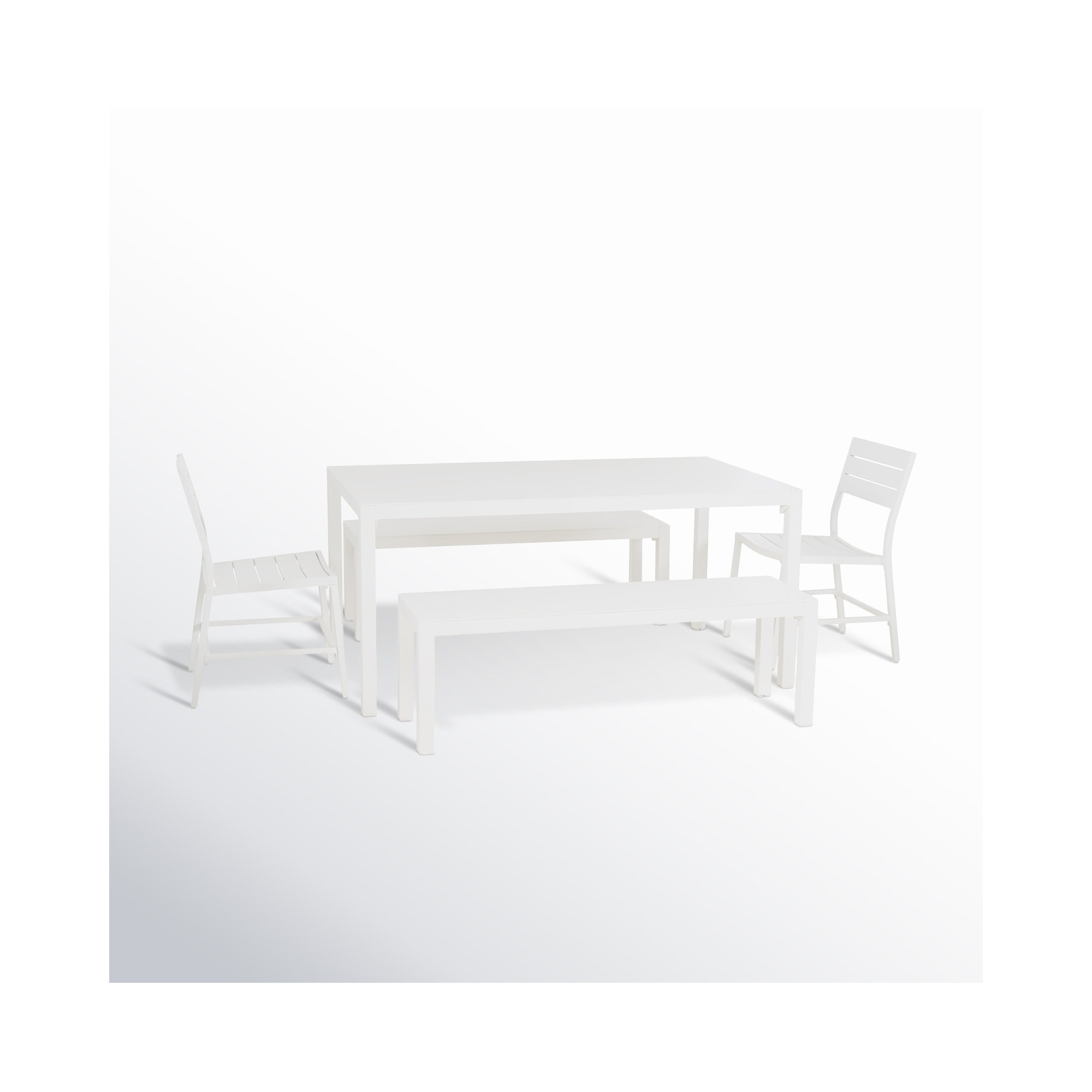 Armando Aluminum Outdoor 5PC Dining Set, White