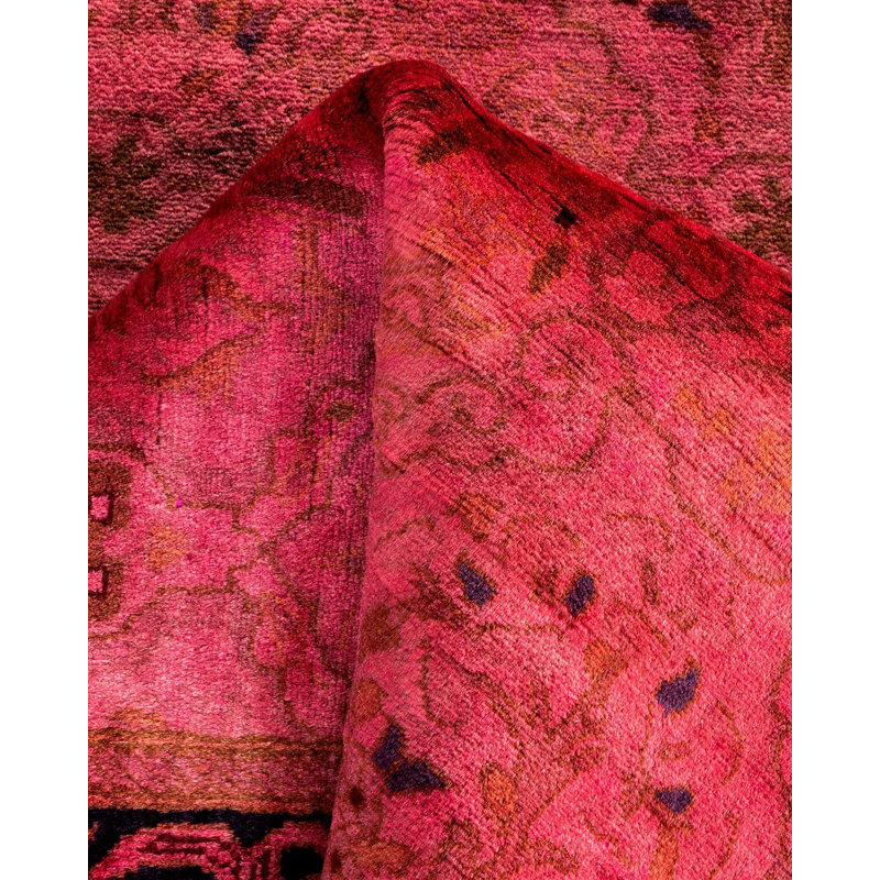 Tapis unique noué à la main Weirsky - rose Weirsky