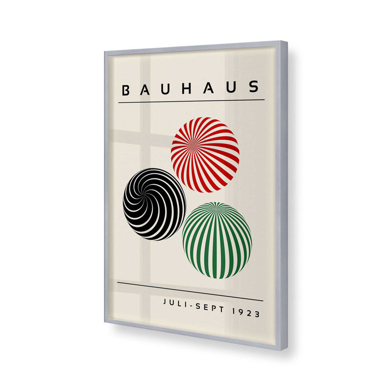 Sphères géométriques du Bauhaus, H 25,25 po x l 19,25 po, Cadre simple en chrome poli poli