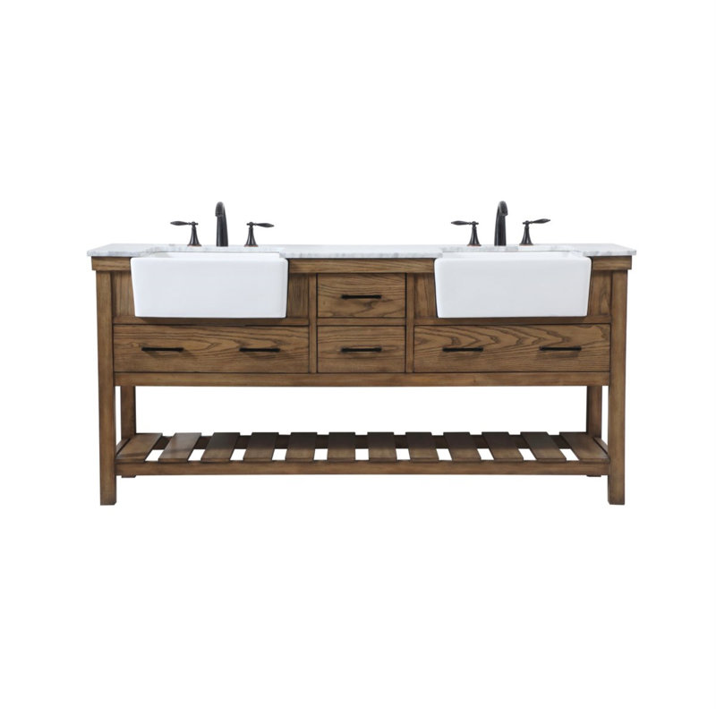 Meuble-lavabo double 72 po Pelaghia, Driftwood