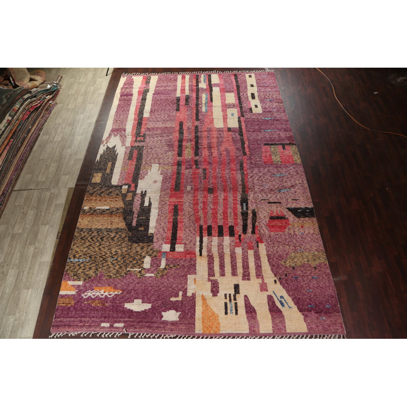 Grand tapis marocain en laine noué à la main 12 x 18