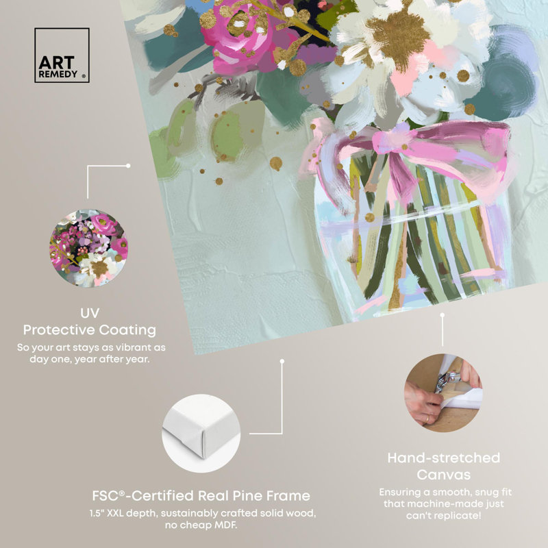 Bright Spring Floral Canvas Wall Art, 15" x 10"