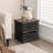 2-Drawer Nightstand with Removable Fabric Bins and Pull Handles Set of 2