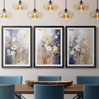 FLORAL Series CECLXII - Impression encadrée sur mesure de qualité supérieure - 3 pièces