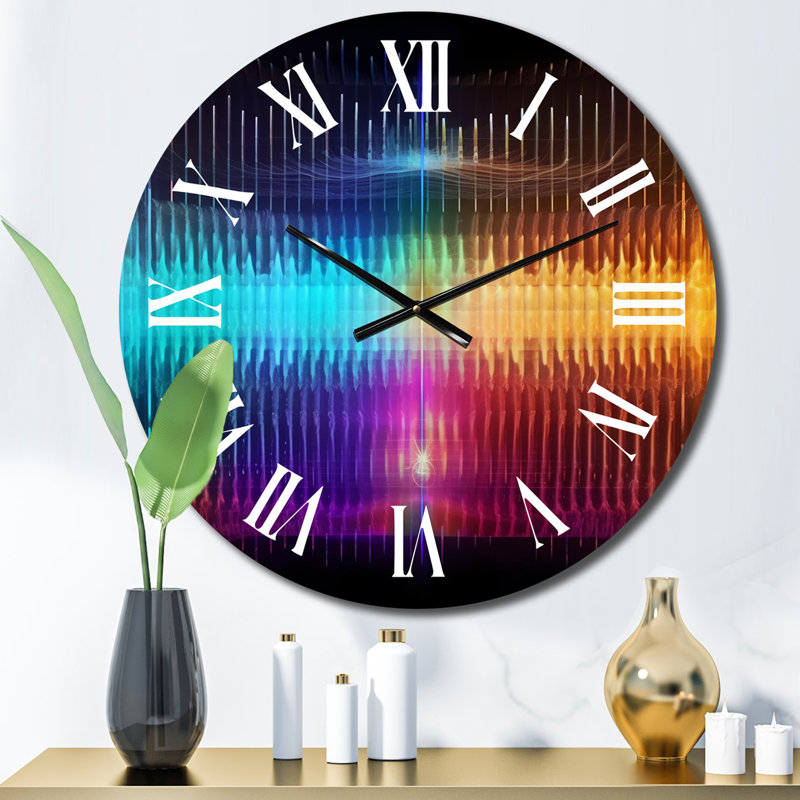 Horloge murale abstraite Schumann Resonances Waveform Spectrum II, Moyenne