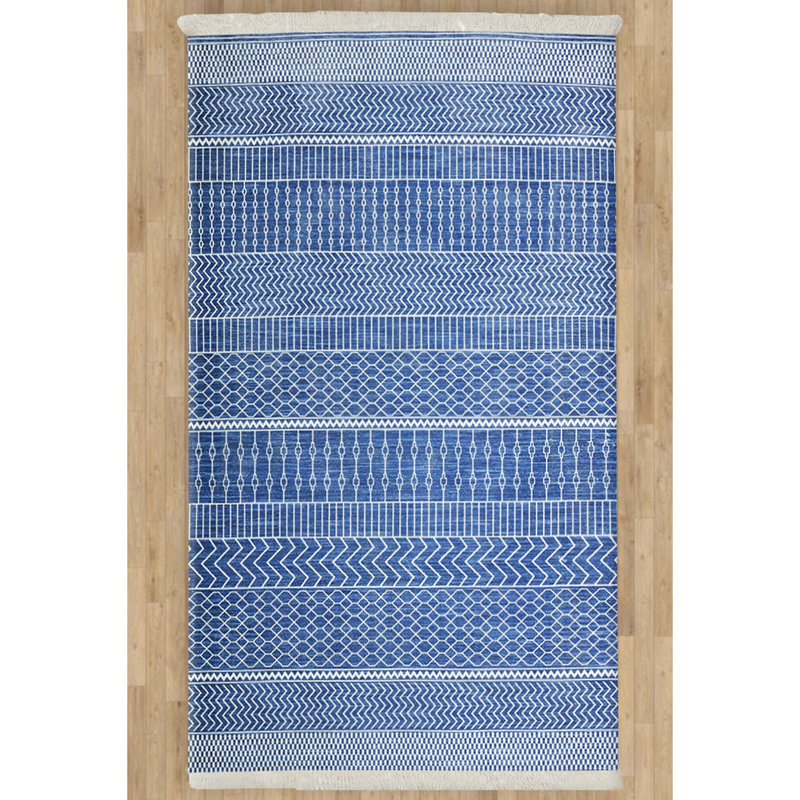 Tapis marocain rectangulaire en polypropylène Kilim, Rectangle 3 pi 11 po x 5 pi 11 po