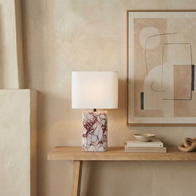 Lampe de table en travertin Lisabryna