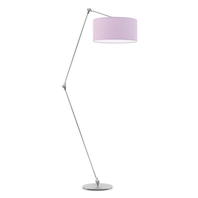 Ayal 177cm Task Floor Lamp, Light Violet, Silver