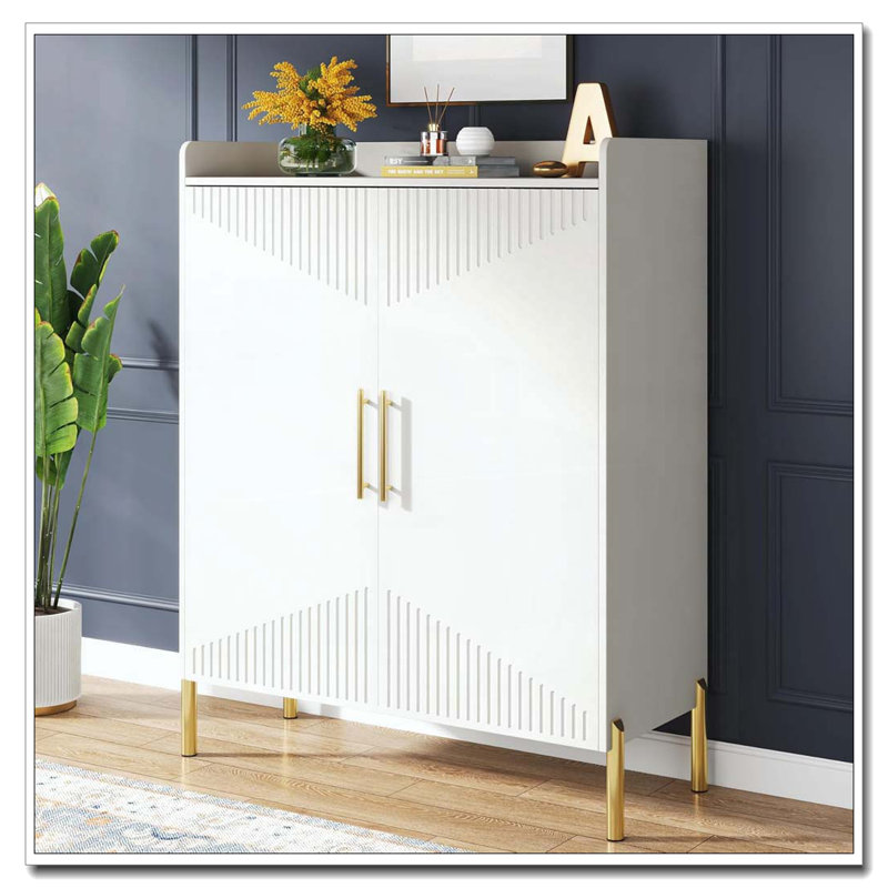 Armoire-bar 31,50 "avec 2 portes et tablettes Farmhouse, Blanc