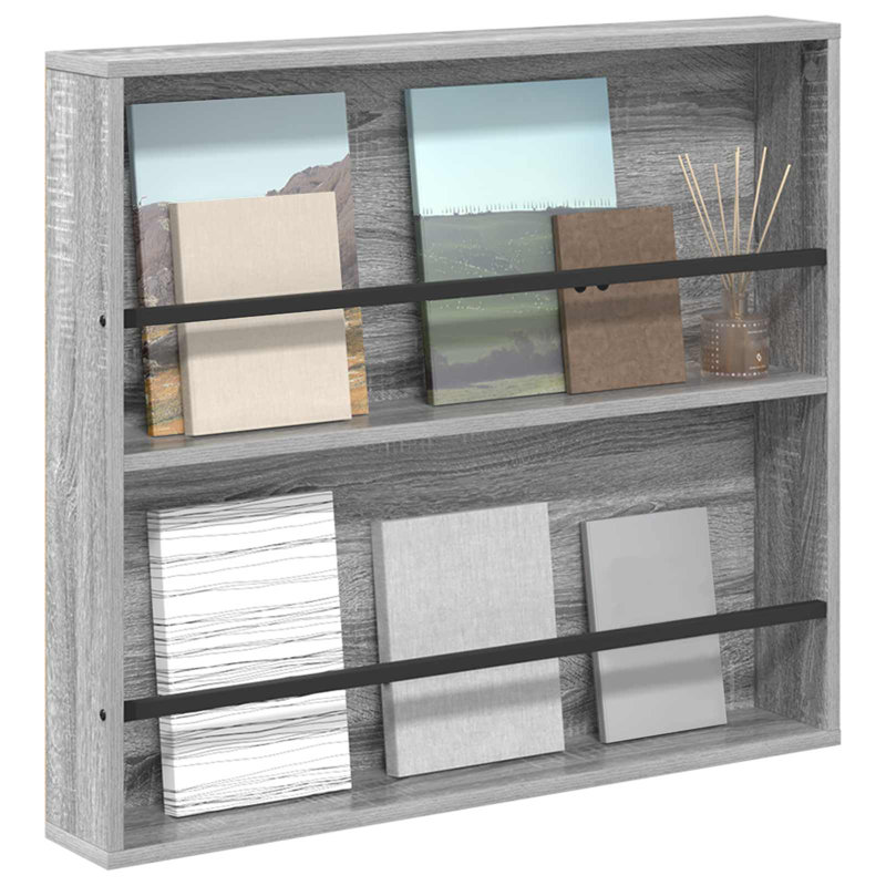 Wood Magazine Rack, Grey