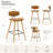 Whiddon 38 In. H Bar Height Camel Curved Back Wood Bar Stool With Faux Leather Seat-125262769-125262770