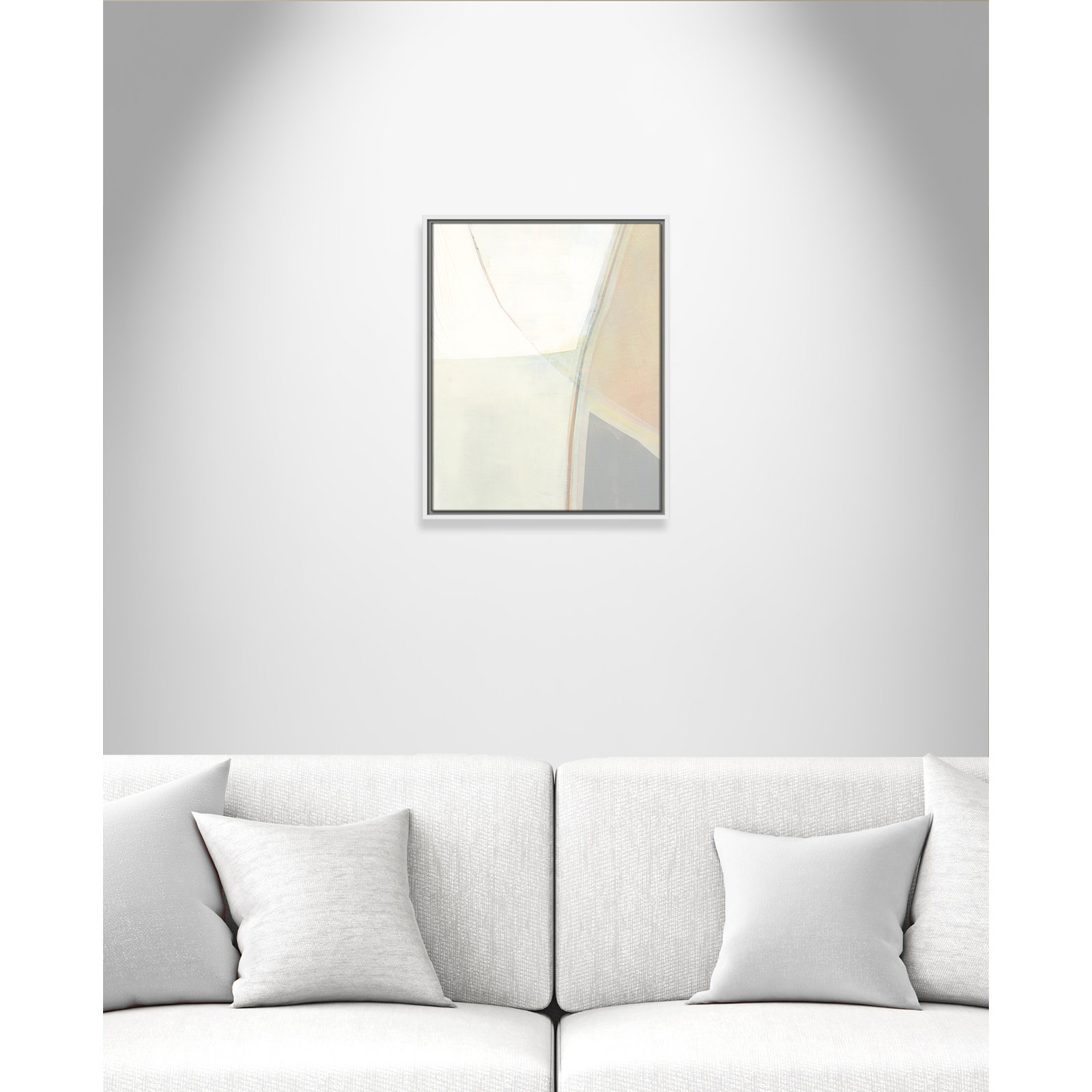 Alexandria "In Neutral II" Painting by Cartissi, White Framed Canvas, 21.5" H x 17.5" W x 2" D