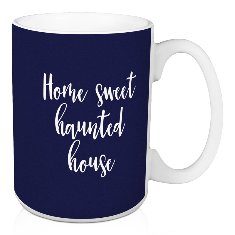 Grande tasse à café home hanté house Nashwauk, Bleu marine
