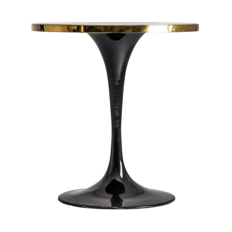Than Black/Gold Synthetic Marble Bar Table , 77cm H X 70cm W X 70cm D