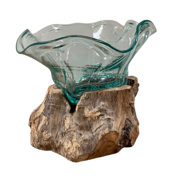 Recycled Glass Decorative Bowl in Brown