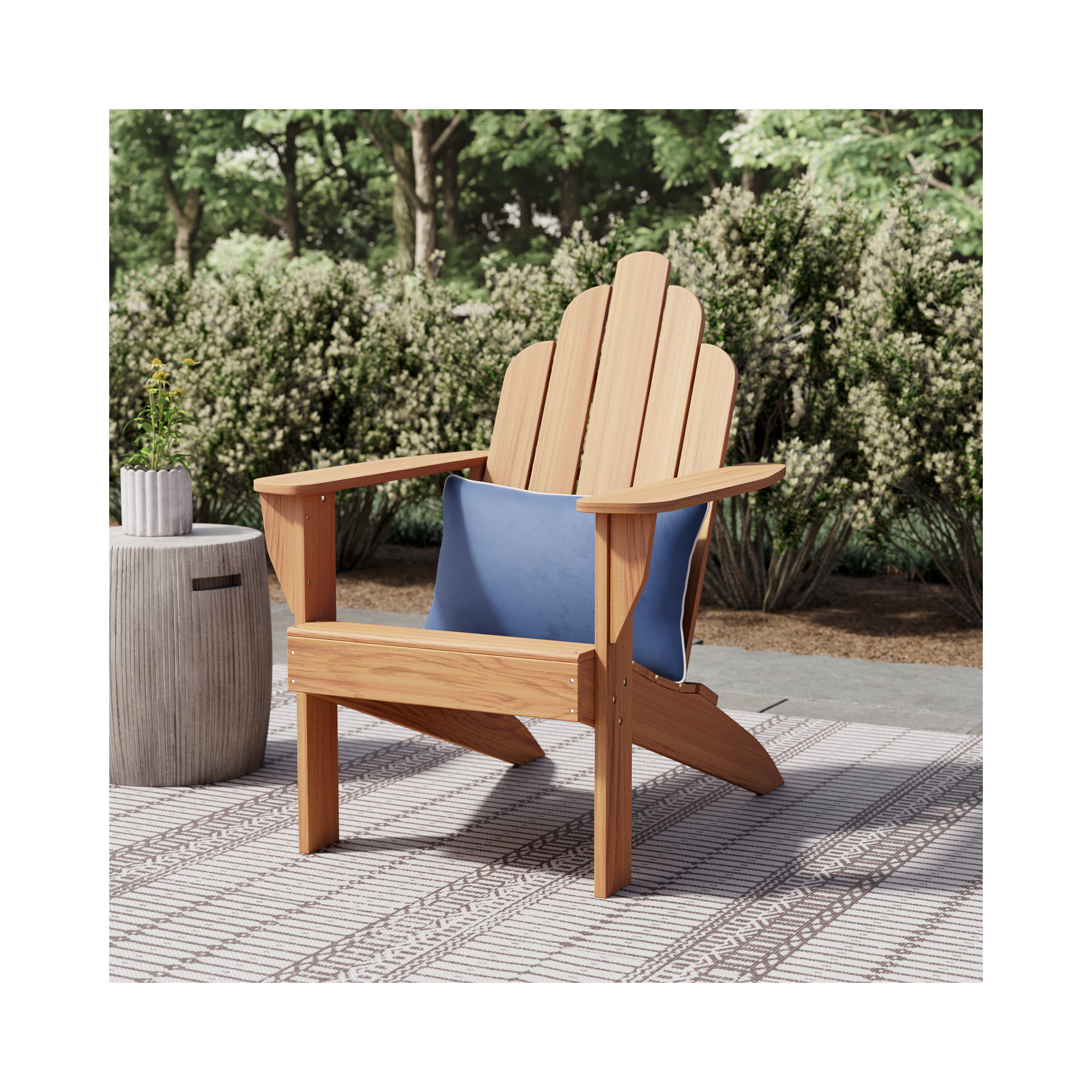 Sanchaya Teak Outdoor Adirondack Chair, Natural
