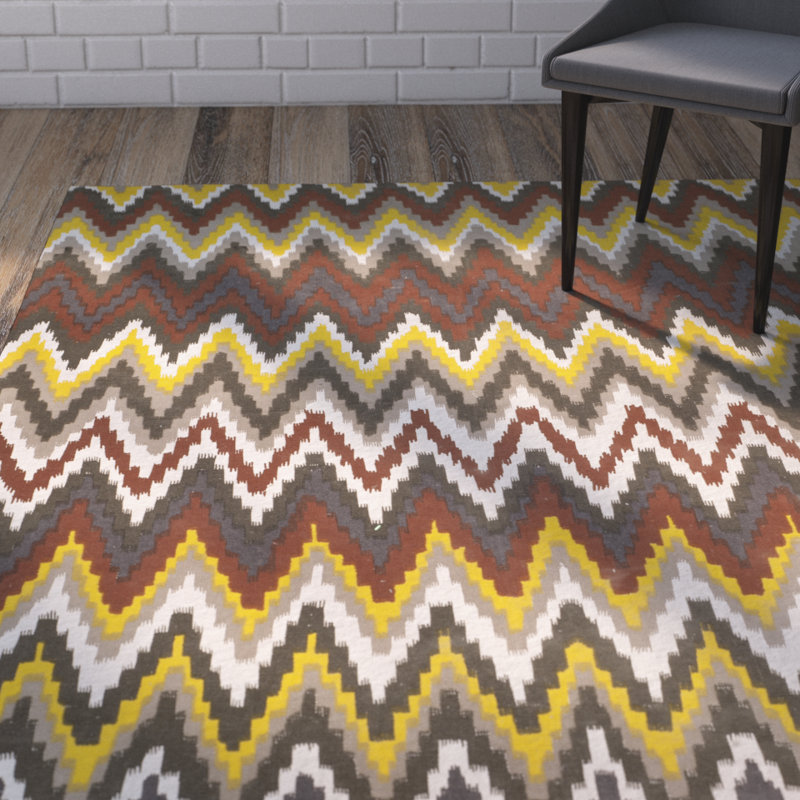 Strock Chevron Cotton Hand Woven Area Rug, Rectangle 122 x 183 cm