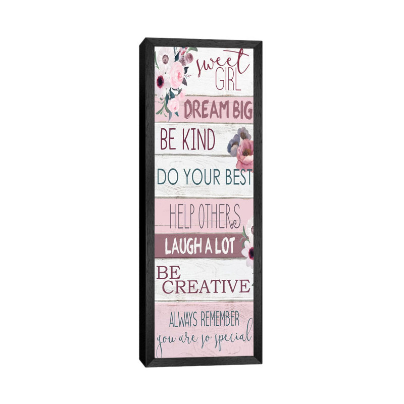 Sweet Girl by Kimberly Allen - Panoramic Print on Canvas, Black Framed, 30.48 cm H x 91.44 cm W