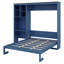 Lit escamotable avec bureau et armoire de rangement ouverte, lit escamotable peu encombrant-1126970587