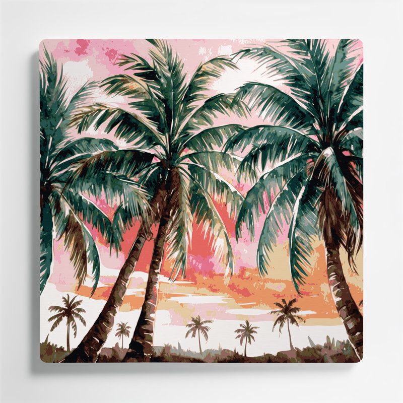 Art mural hawaïen en bois de cocotier brun, H 12 po x l 12 po