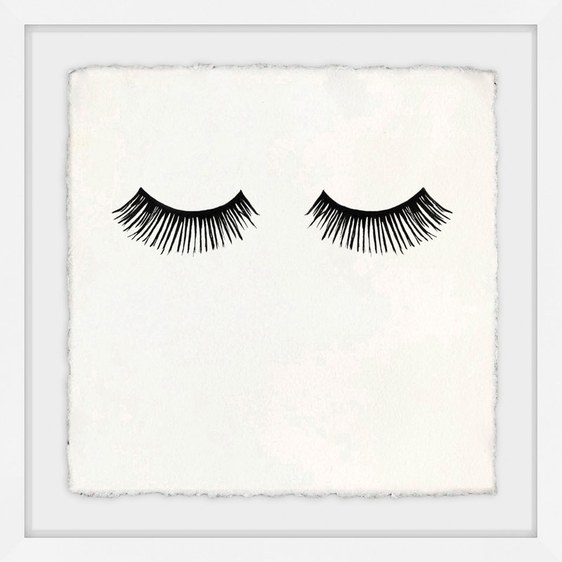 Longs cils - reproduction de dessin encadrée, H 12 po x l 12 po x P 1,5 po