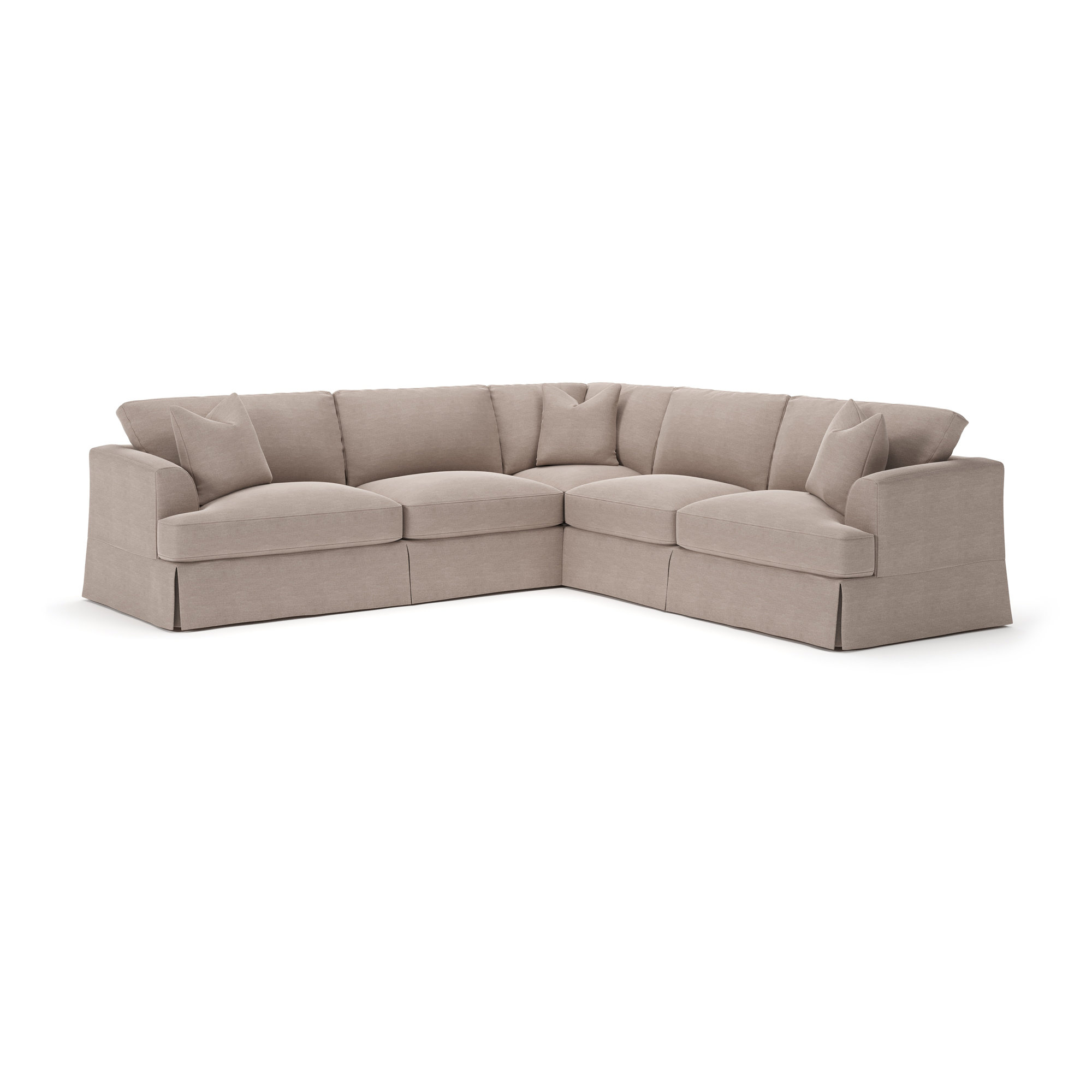 Lucia 4 - Piece Slipcovered L-Sectional, Nomad Snow Crypton® Chenille, Right Hand Facing