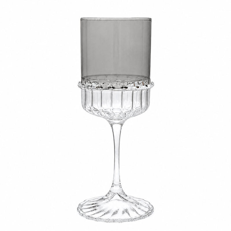 Verres à vin colorés à pied, ensemble de 6 - Gris