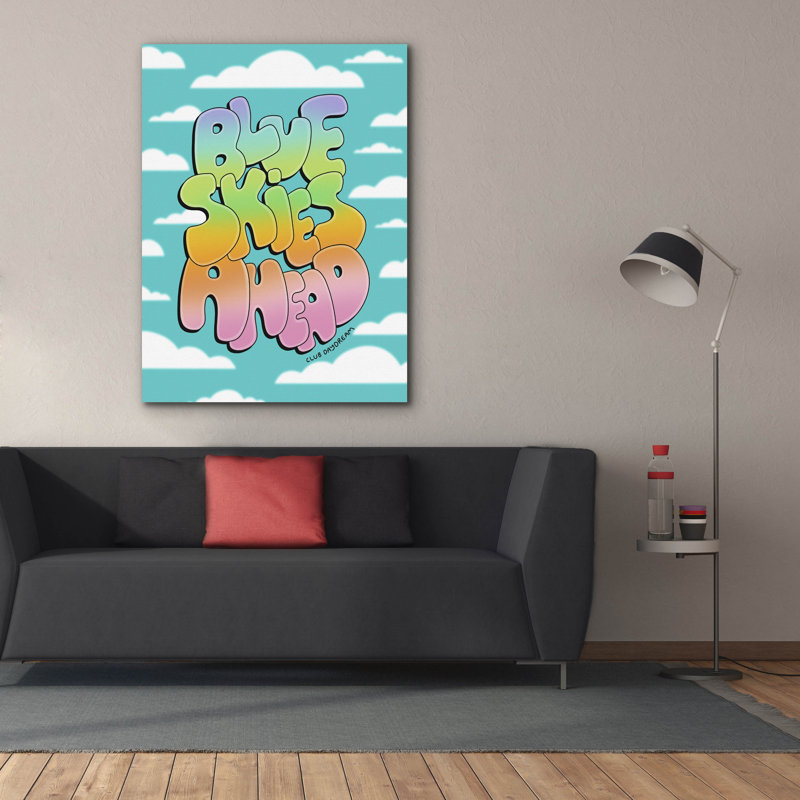 Toile épique Graffiti «Blue Skies Ahead» par Club Daydream, 40 po x 54 po, H 54 po x l 40 po