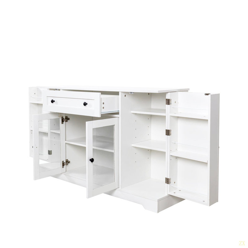 Buffet avec rangement, buffet moderne avec portes, armoire à café avec tiroir et tablette réglable pour la cuisine, la salle à manger et le salon