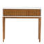 Console Mid-Century moderne en bois bicolore avec tiroir spacieux pour rangement et présentation