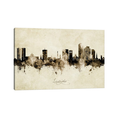 Lexington Kentucky Skyline Vintage by Michael Tompsett - 1 Piece Wrapped Canvas Painting