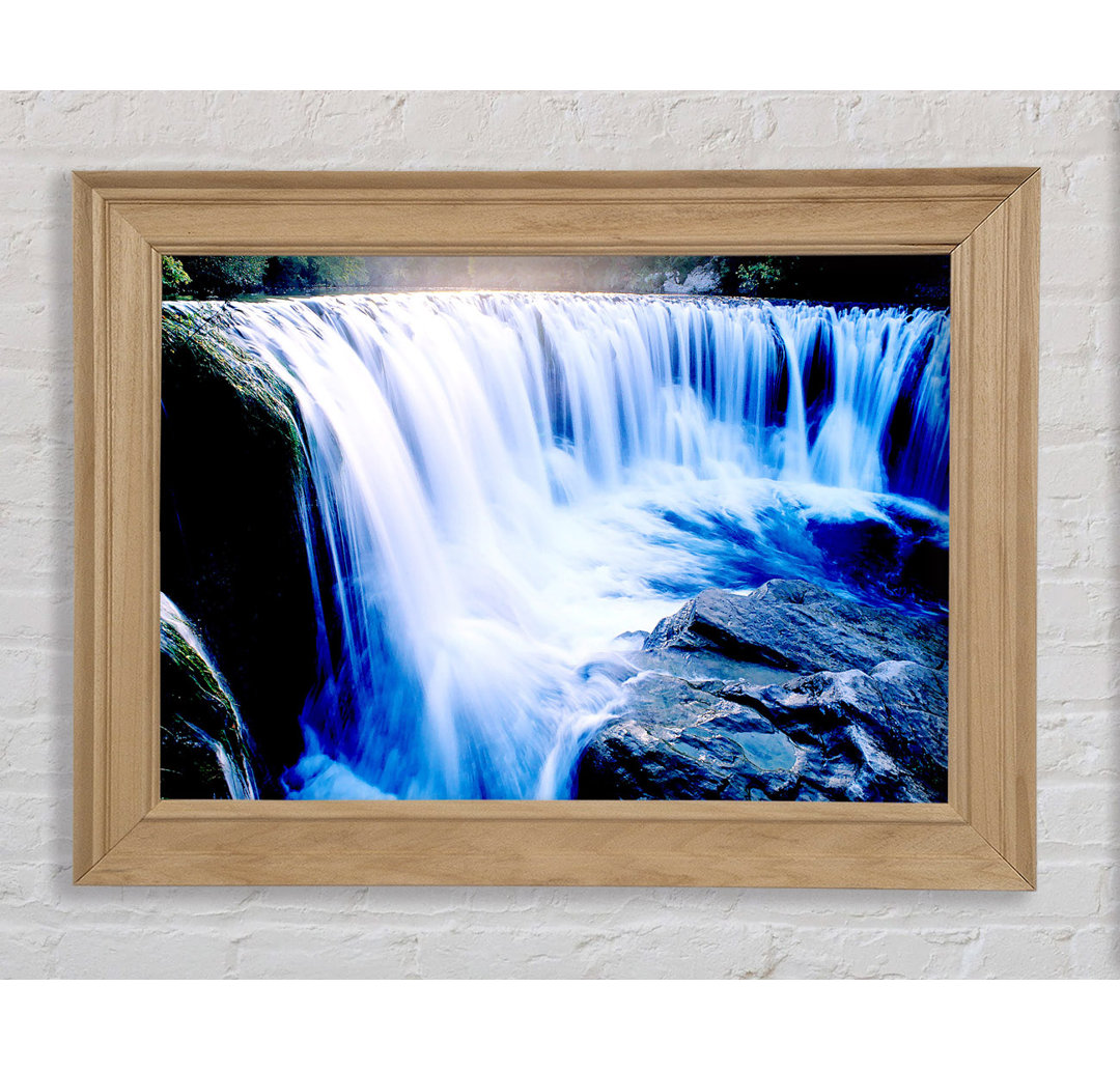 Gerahmtes Poster Rainbow over Waterfall