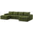 Boneless 136" Modular Sectional Sofa with Deep Seat, U-Shaped Cloud Couch for Living Room, 4-Seater Boneless Sofa with 2 Ottomans, Flexible Combination Modern Upholstery Sofa, No Assembly Required-1208589321