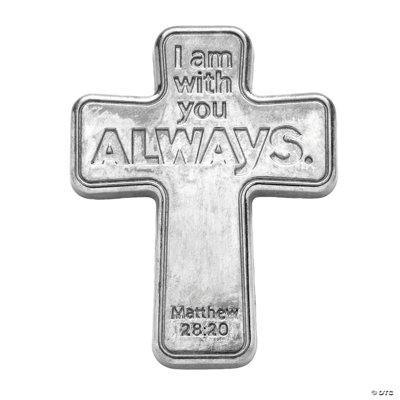 1 3/4 x 2 1/4 Inch Religious Metal Comfort Pocket Crosses - 12 Pc.