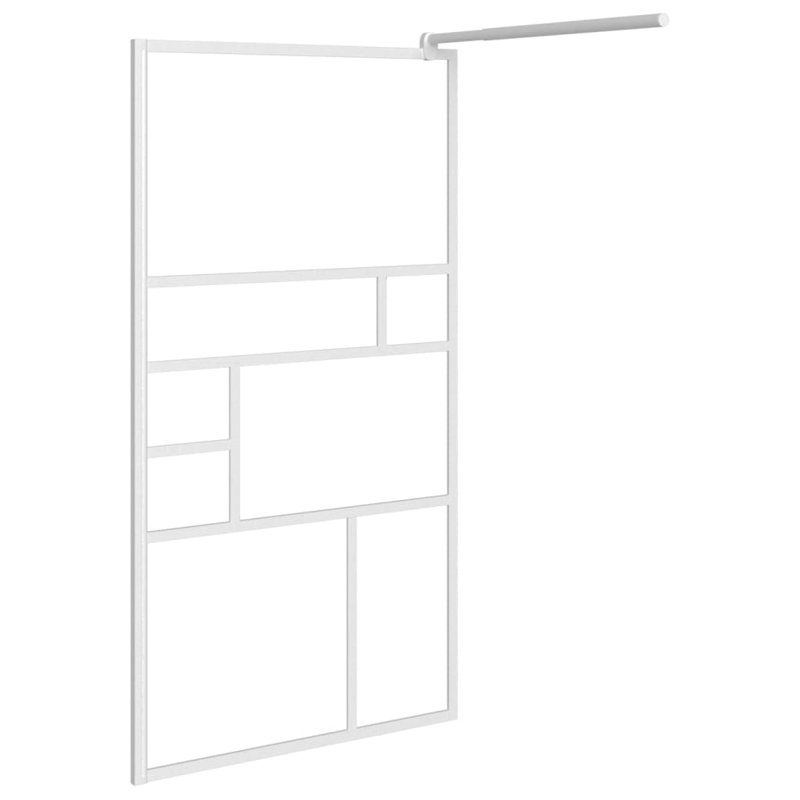 VidaXL Walk-in Shower Enclosure Bathroom Wall Panel Shower Screen ESG Glass, 45.3" x 76.8", White