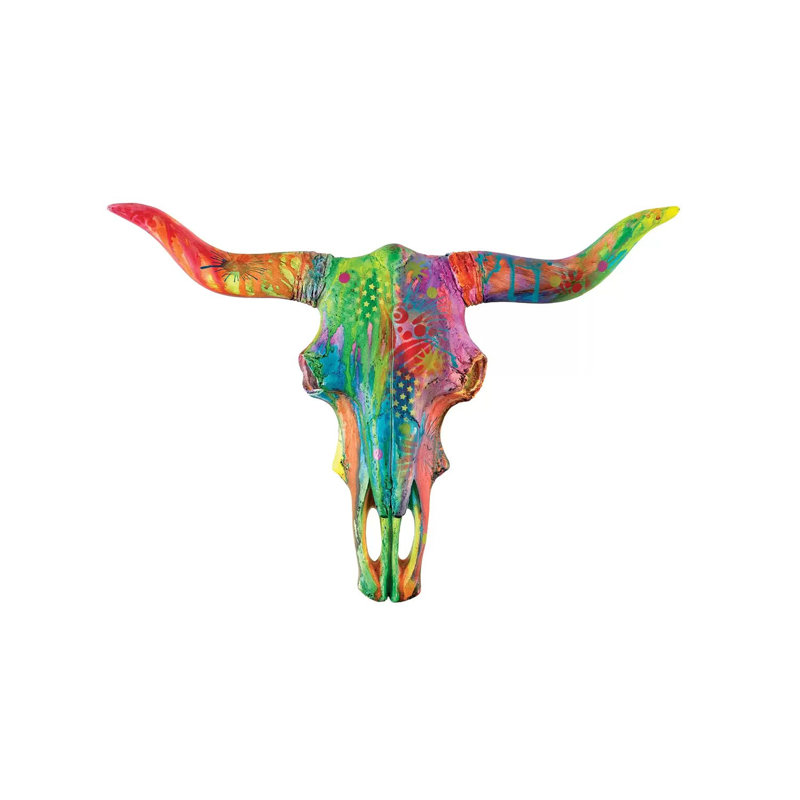 Longhorn Bust by Dean Russo - Wrapped Canvas Painting, 30.48 cm H x 45.72 cm W