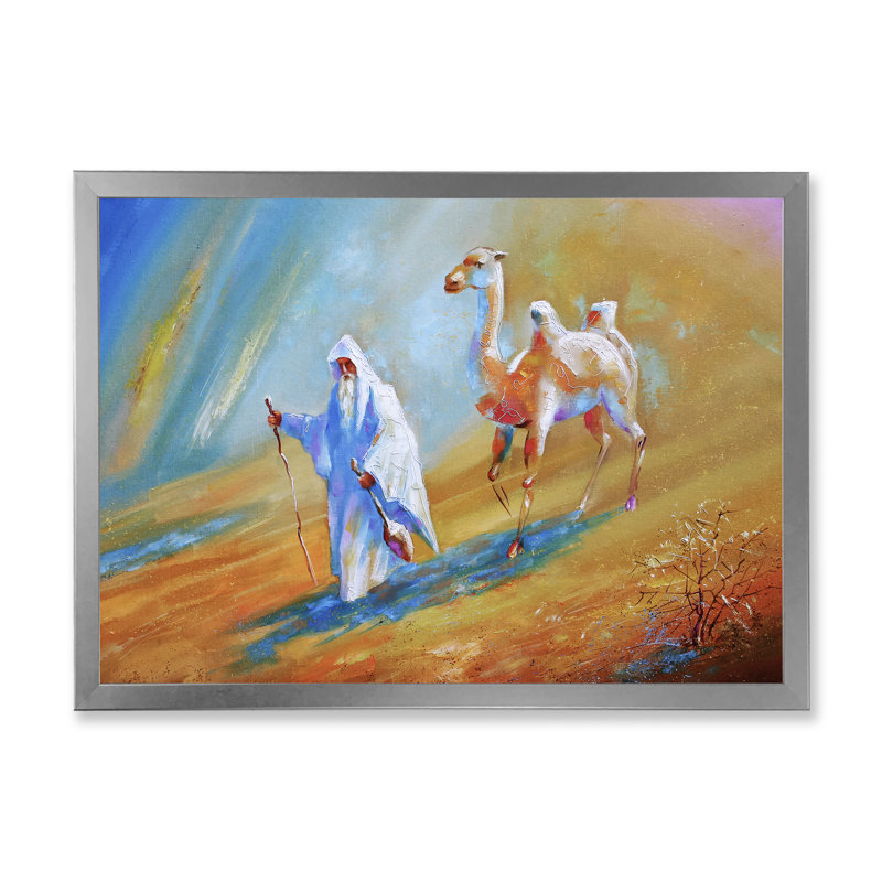 «An Old Sage Walking Through The Desert», reproduction d'art sur toile rétro, H 12 po x l 20 po