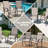 Patio 7 Pieces PVC-coated polyester Dining Set With Swivel Design, Umbrella Hole