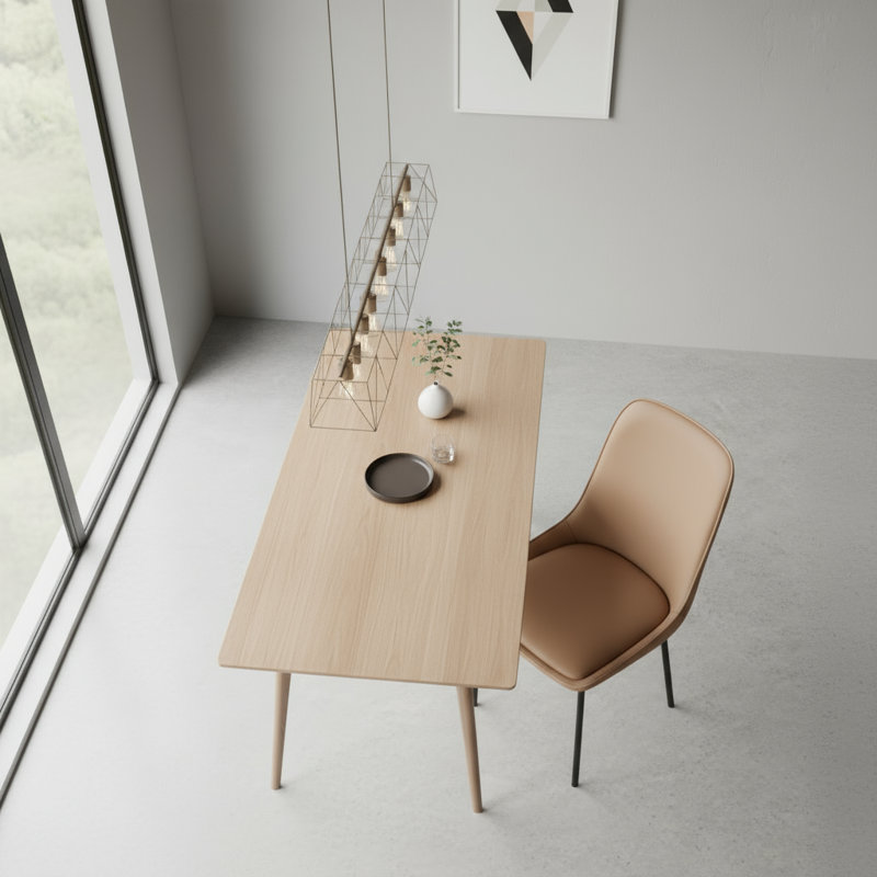 Chaise de salle à manger moderne en similicuir H 19,5 po avec pieds en acier au carbone épaissis - brun (ensemble de 2)